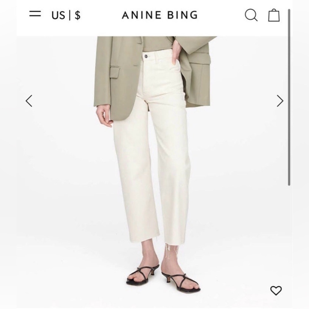 Anine Bing Gavin Jean Ecru Size 29